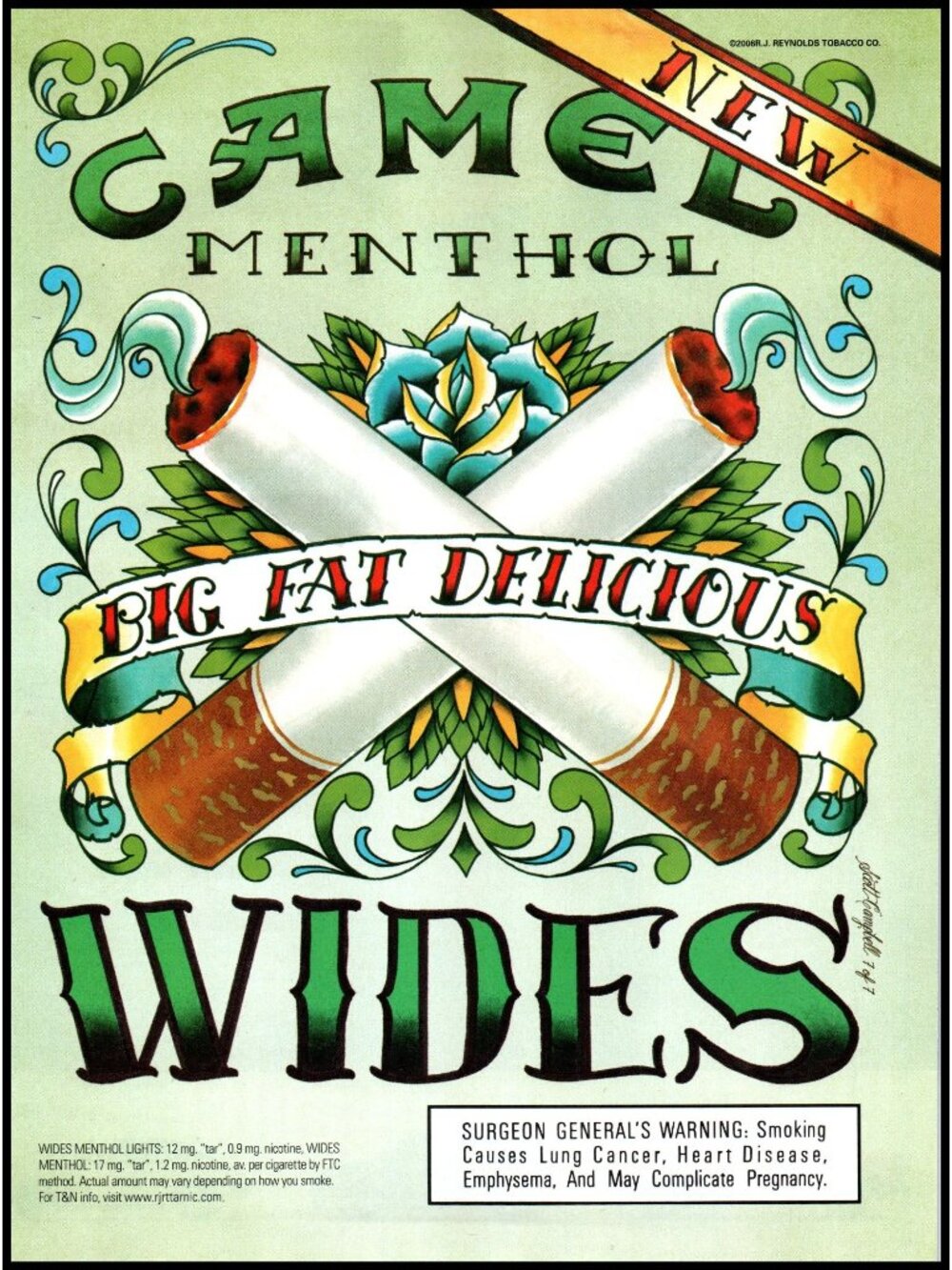 2006 Camel Wides Menthol Cigarettes Vintage Print Ad Scott Campbell 7 Wall Art